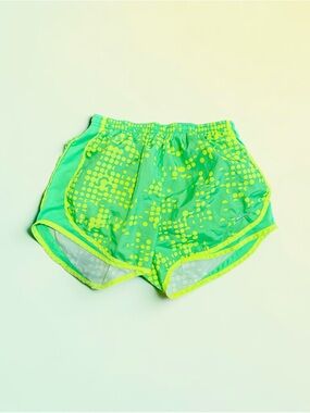 NIKE, Women's Neon Green Dri-FIT Running Shorts, Size Small